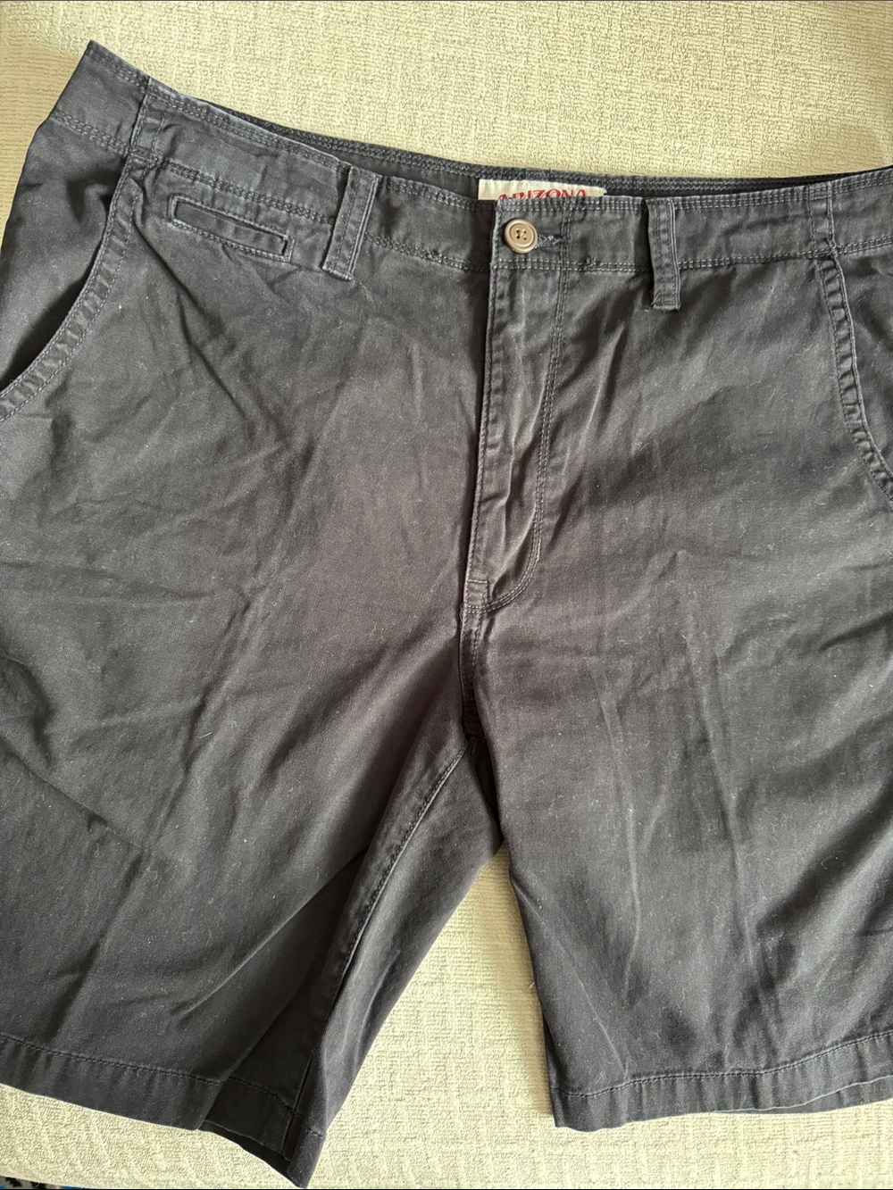 Arizona Jean Company Black Cotton Blend Chino Shorts, Size: 36